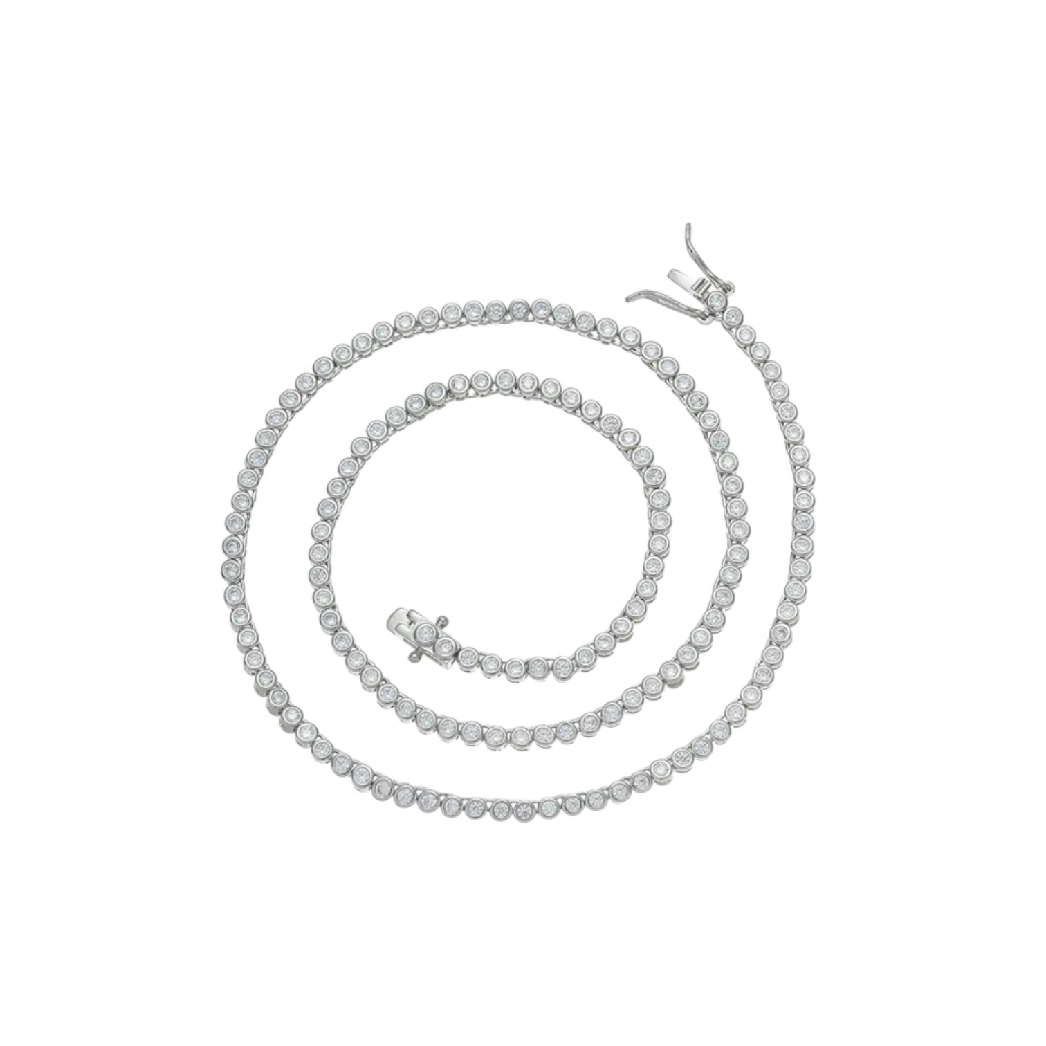 Rund Tennis Halskæde - Guld eller sølv