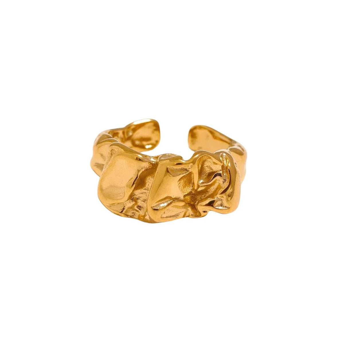Amina Rind Amina Ring | 18k forgyldt, justerbar | Black Design