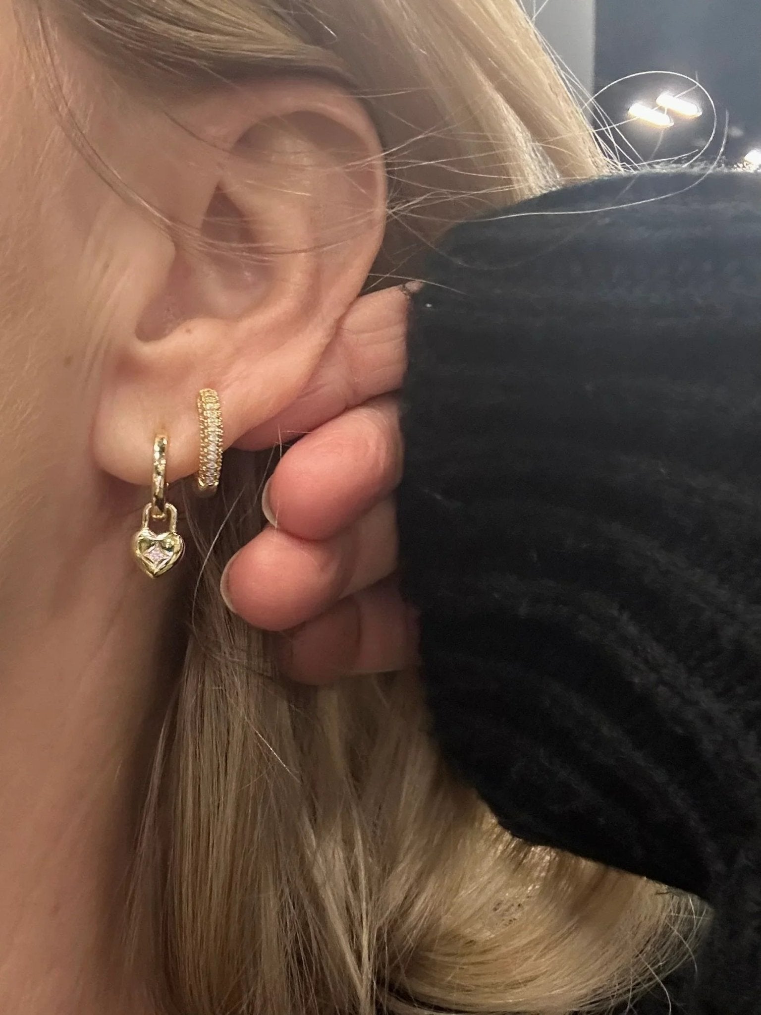 Hjerte Øreringe closeup