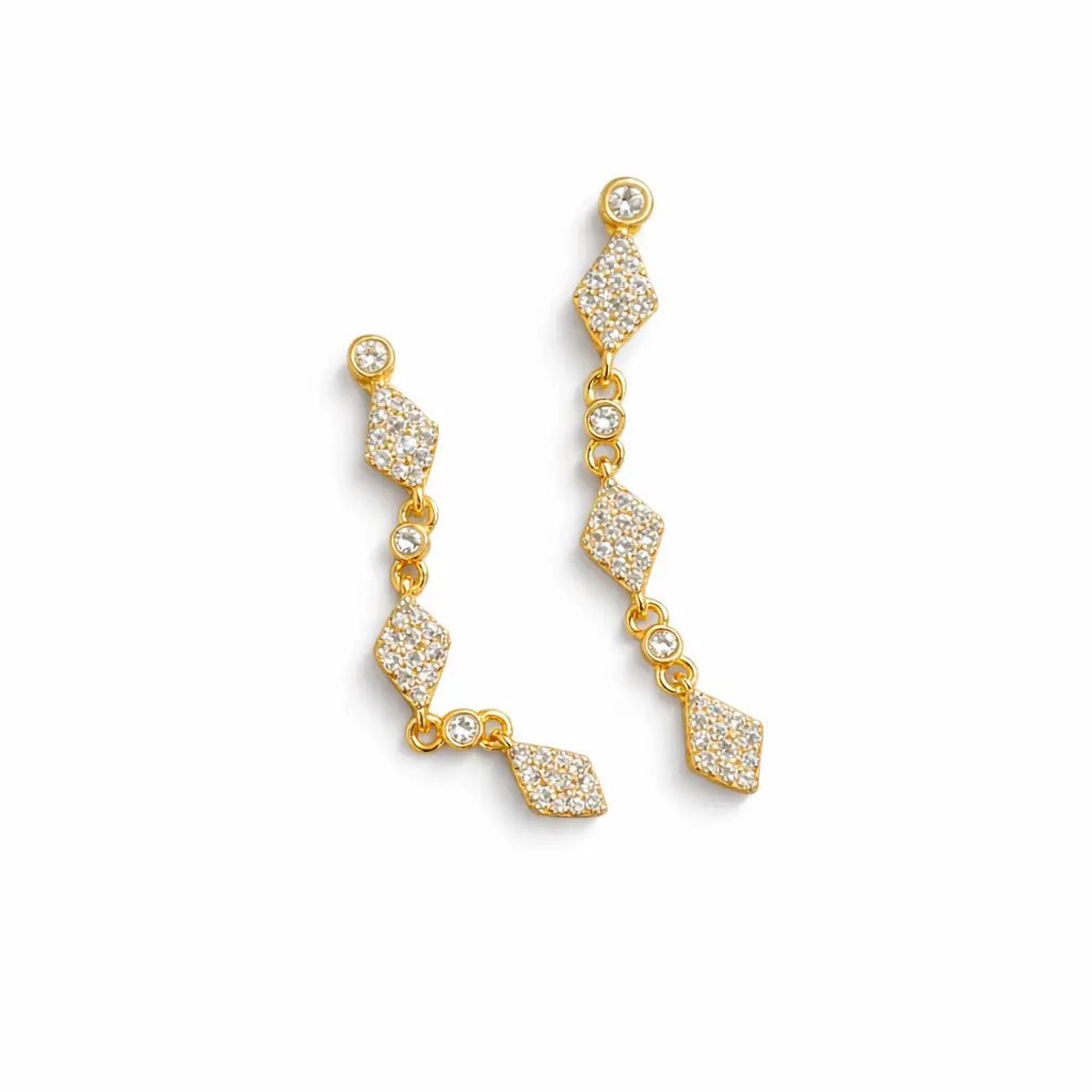 Gerda krystal øreringe i 18k forgyldt kirurgisk stål