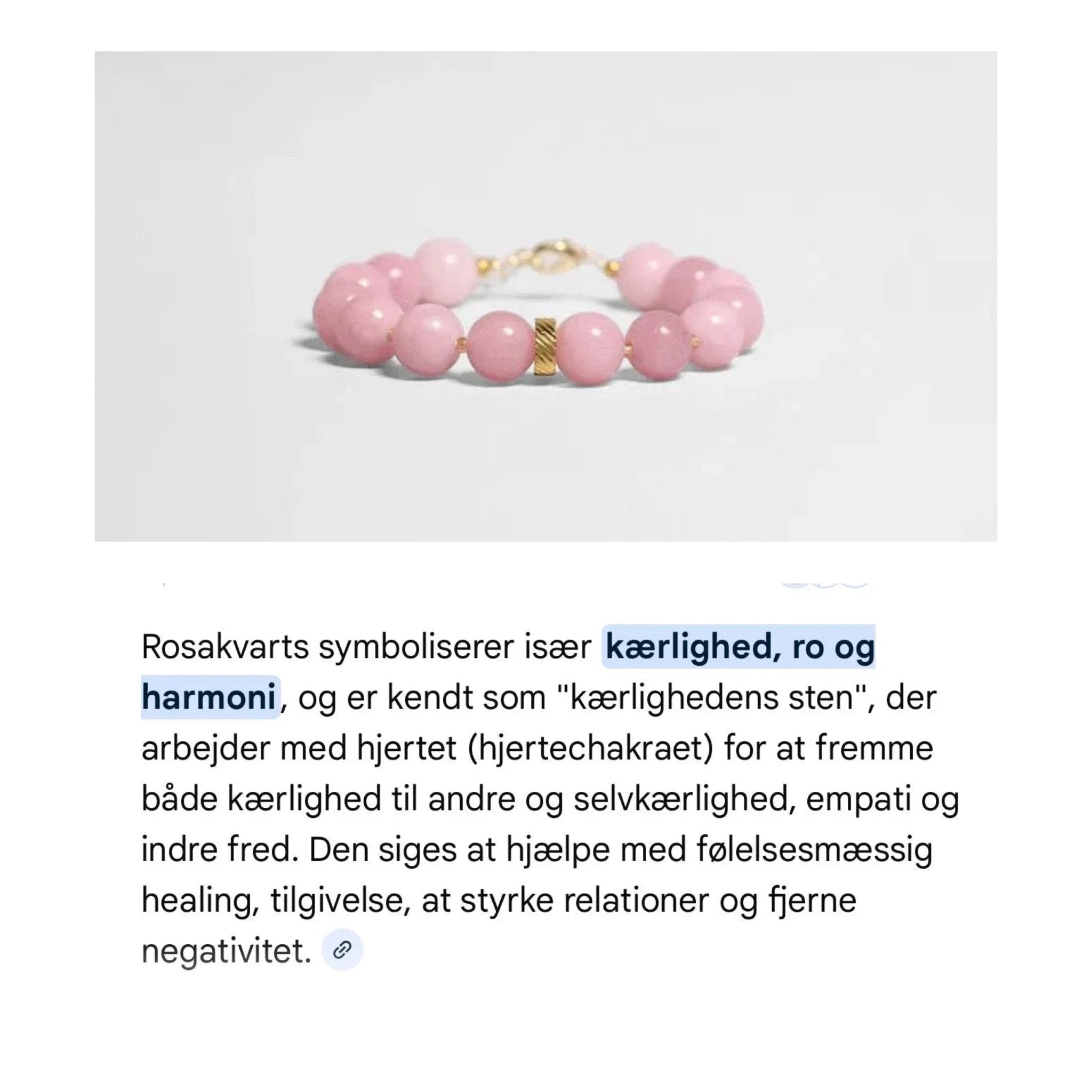 Rosa Perle Armbånd