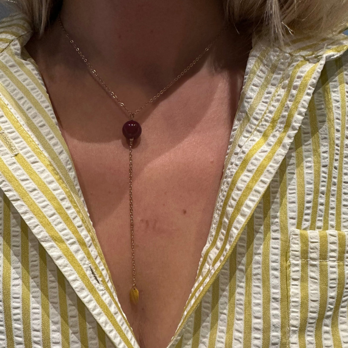 Tilde Bordeaux Perlekæde